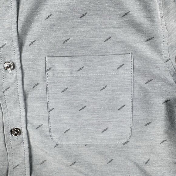 Vuori Shirt SS Bridge Button Down Mens L Blue All Over Print Stretch Performance - Picture 7 of 12